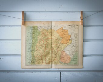 1928 Vintage North Argentina Map