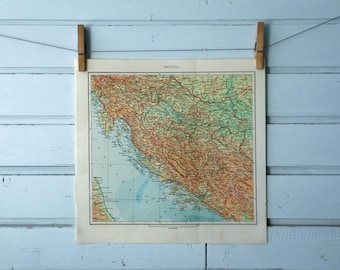 1971 Vintage Map of Croatia
