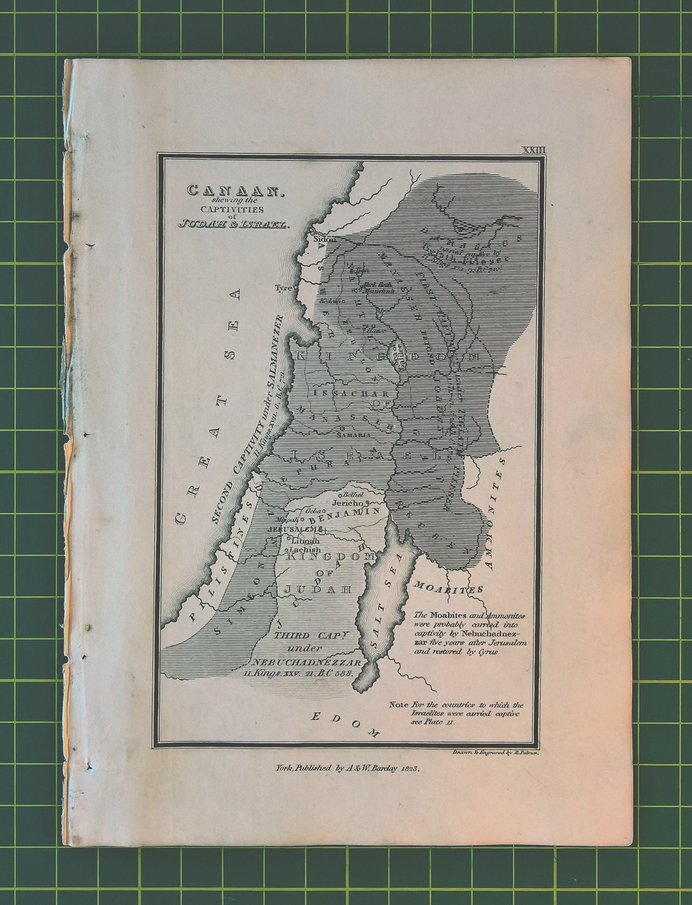 1823 Vintage Land of Canaan Map