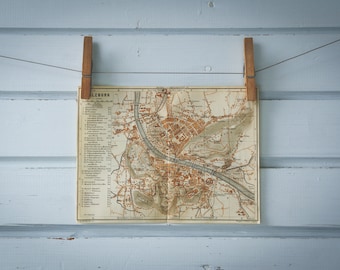 1911 Vintage Salzburg Map