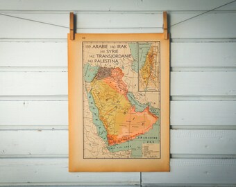 1941 Vintage Map of the Arabian Peninsula