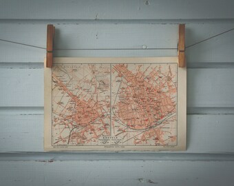 1907 Vintage Krefeld Map