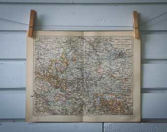 1907 Vintage Map of Saxony