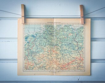 1956 Vintage North Germany Map