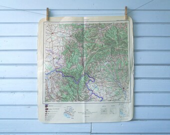 1972 Vintage Southwest Romania & East Serbia Map