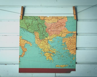 1964 Vintage Map of the Balkans