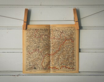 1943 Vintage Map of Austria, Czech & Slovakia Tripoint