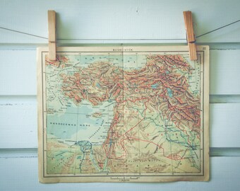 1951 Vintage Near East Map
