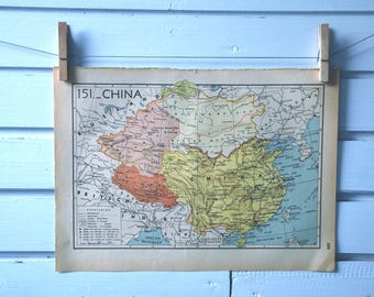 1941 Vintage Map of China