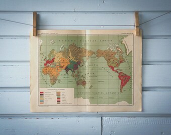 1937 Vintage World Religions Map