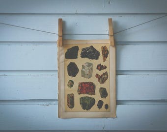 1897 Vintage Minerals Chromolithograph Illustration