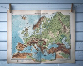 1906 Vintage Map of Europe
