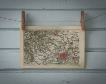 1907 Vintage Frankfurt Map