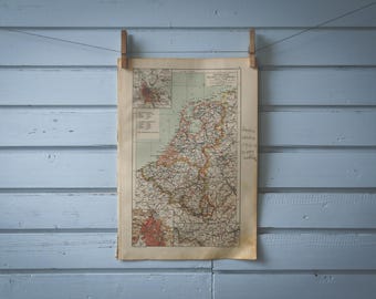 1904 Vintage Map of the Low Countries