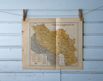 1920s Vintage Map of Yugoslavia