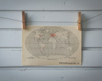 1936 Vintage Caucasian Distribution Map