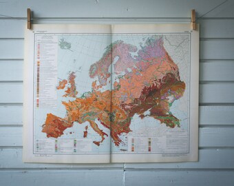 1964 Vintage Europe Soils Map