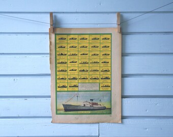 1950 Vintage Argentina Fleet Illustration