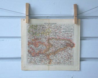 1932 Vintage Central Germany Map