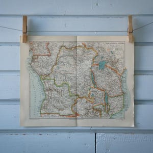 1907 Vintage Equatorial Africa Map