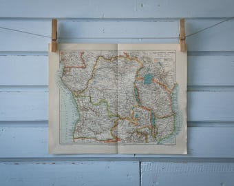 1907 Vintage Equatorial Africa Map