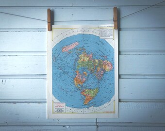 1957 Vintage Map of the World