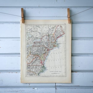 Carte vintage du nord-est des États-Unis de 1904