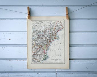 1904 Vintage Northeast United States Map