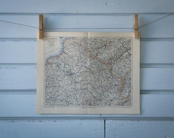 1907 Vintage North France Map
