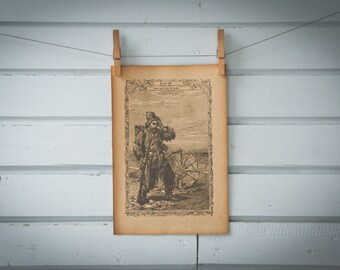 1900s Vintage Robinson Crusoe Illustration