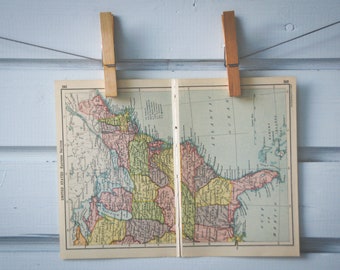1910s Vintage East USA Map
