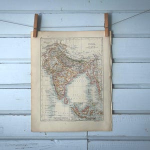 1892 Vintage Map of India