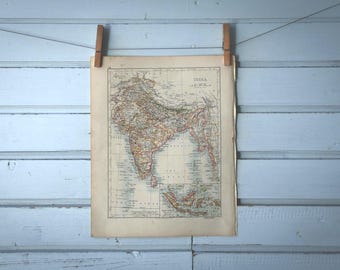 1892 Vintage Map of India