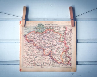 1929 Vintage Map of Belgium