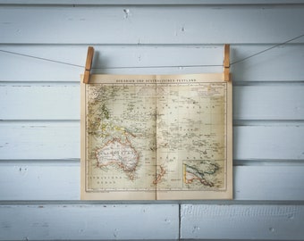 1887 Vintage Map of Oceania