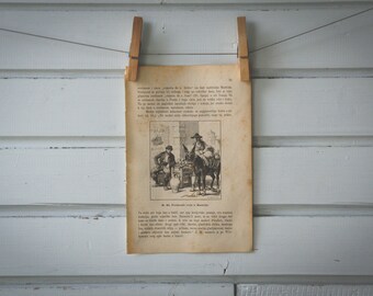 1894 Vintage Water Sellers Lithograph Illustration