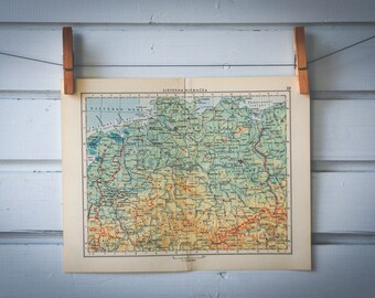 1956 Vintage North Germany Map