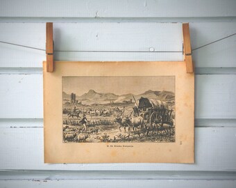 1894 Vintage Roman Campagna Lithograph Illustration