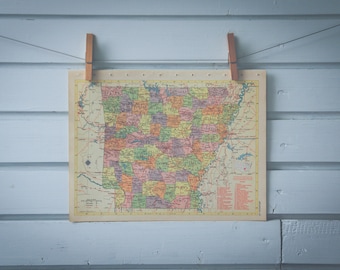 1956 Vintage Arkansas Map