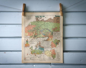 1907 Vintage Spring Arrival Map of Europe