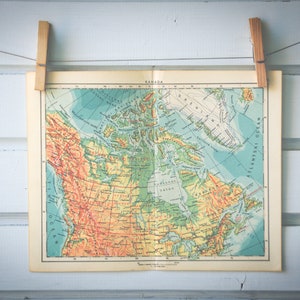 Carte vintage du Canada de 1956