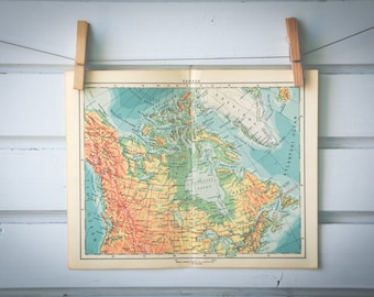 1956 Vintage Map of Canada