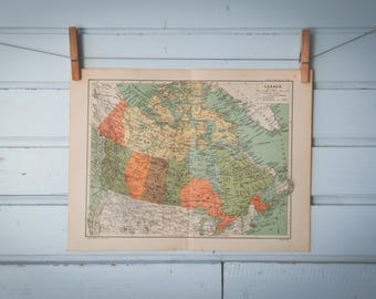 1937 Vintage Map of Canada