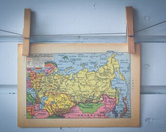1956 Vintage Map of Russia