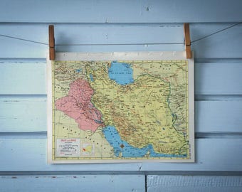 1957 Vintage Map of Iran