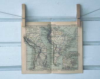 1896 Vintage South America Map