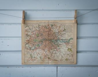 1887 Vintage London Map