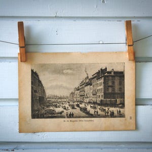 1890 Vintage Marseille Lithograph Illustration