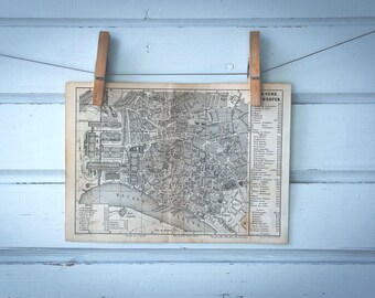 1878 Vintage Antwerp Map