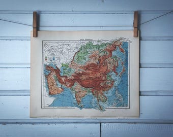 1901 Vintage Map of Asia